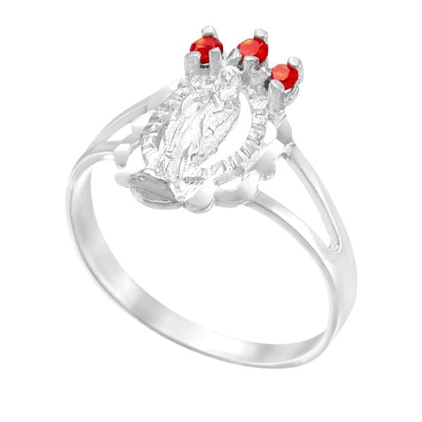 Anillo Virgen de Guadalupe y 3 Zirconias
