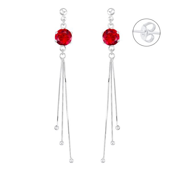 Aretes Zirconia Circulo Cadenas Colgantes