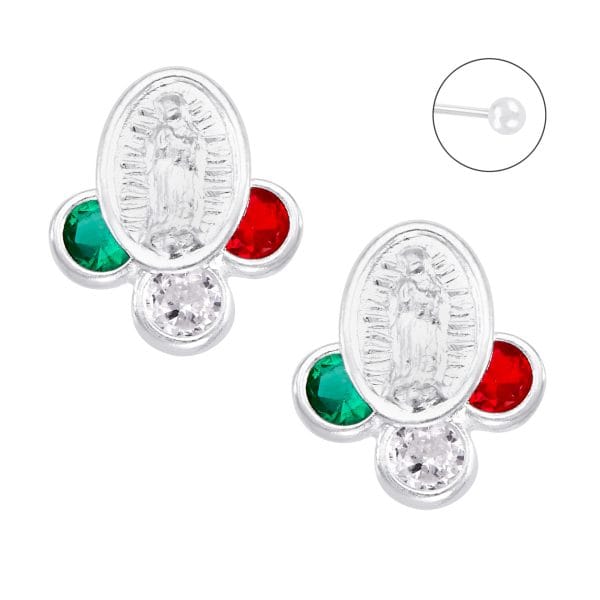 Broquel Virgen de Guadalupe Zirconia Tricolor