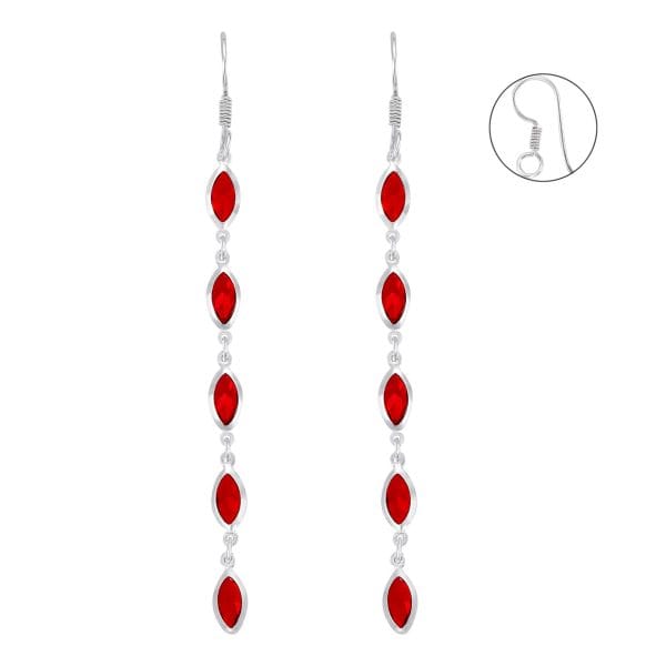 Aretes Semillas Zirconia Rojo