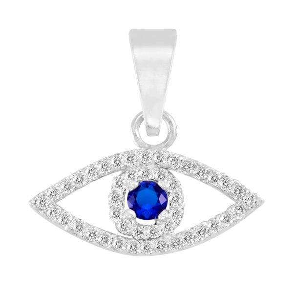 Dije Ojo Zirconia Azul y Microzirconias