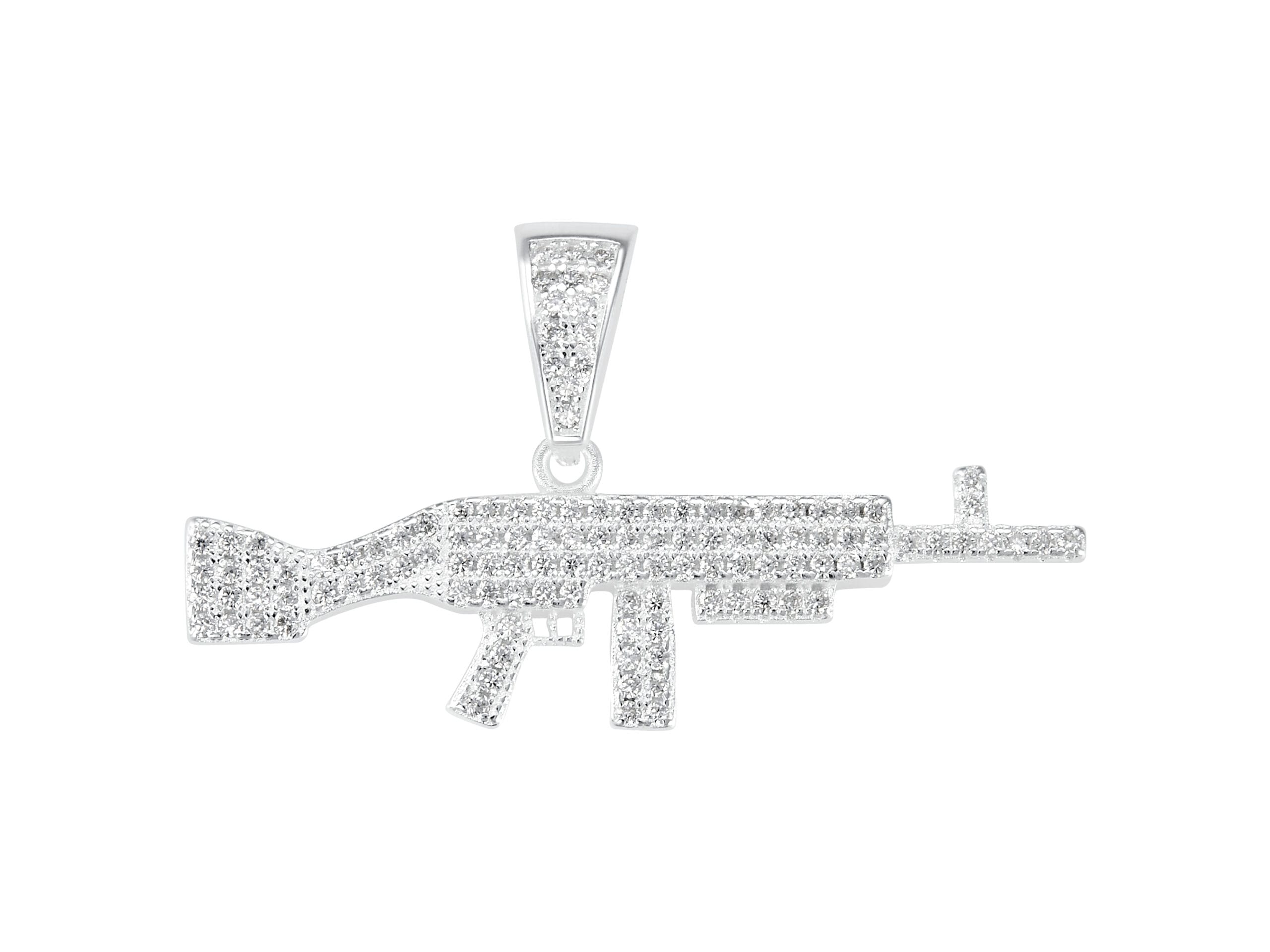 Dije Arma y Microzirconias Blancas 3.9 cm
