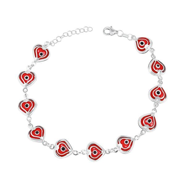 Pulsera Corazon Ojo Rojos