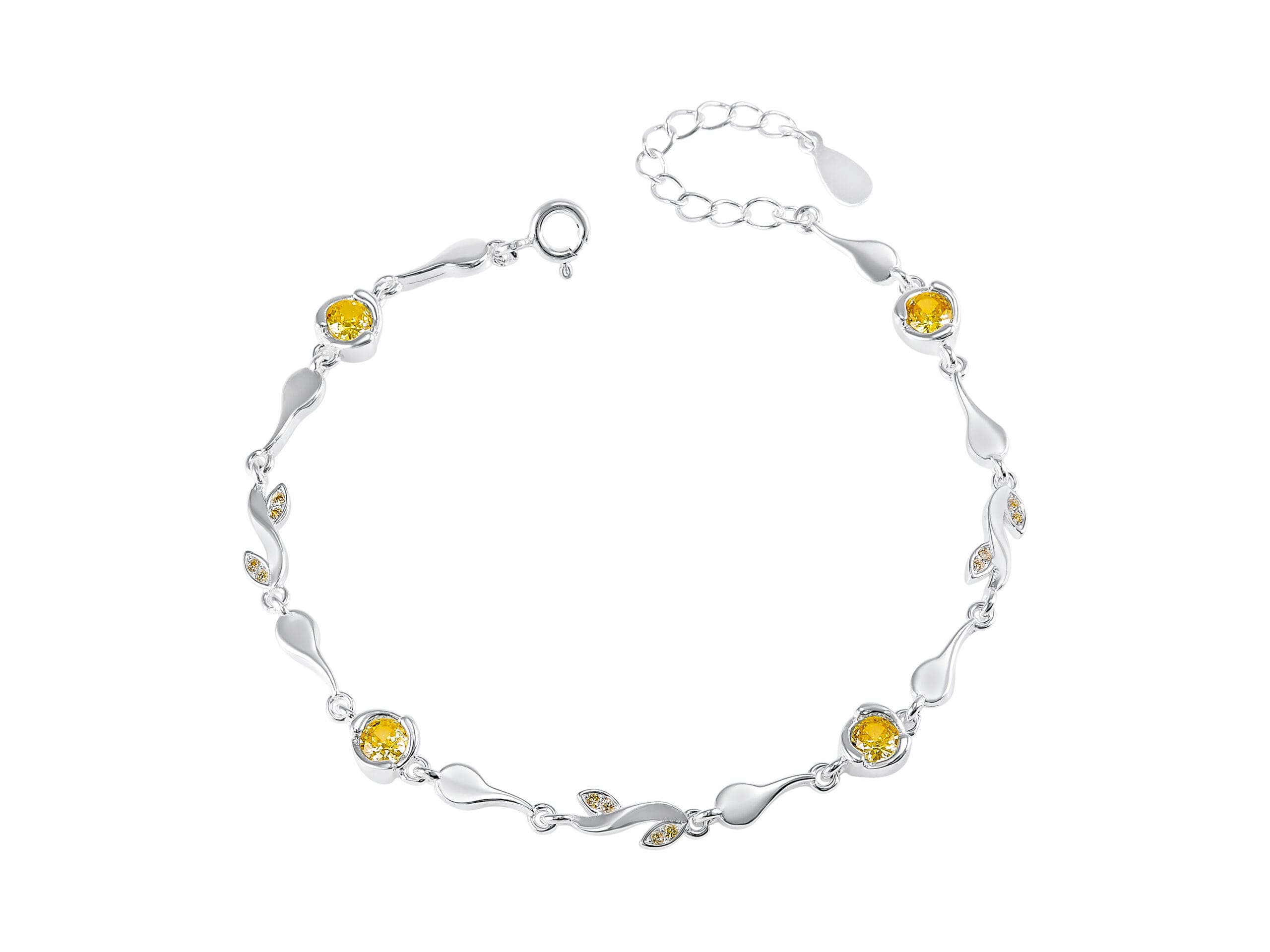 Pulsera 4 Circulos Zirconia Amarilla