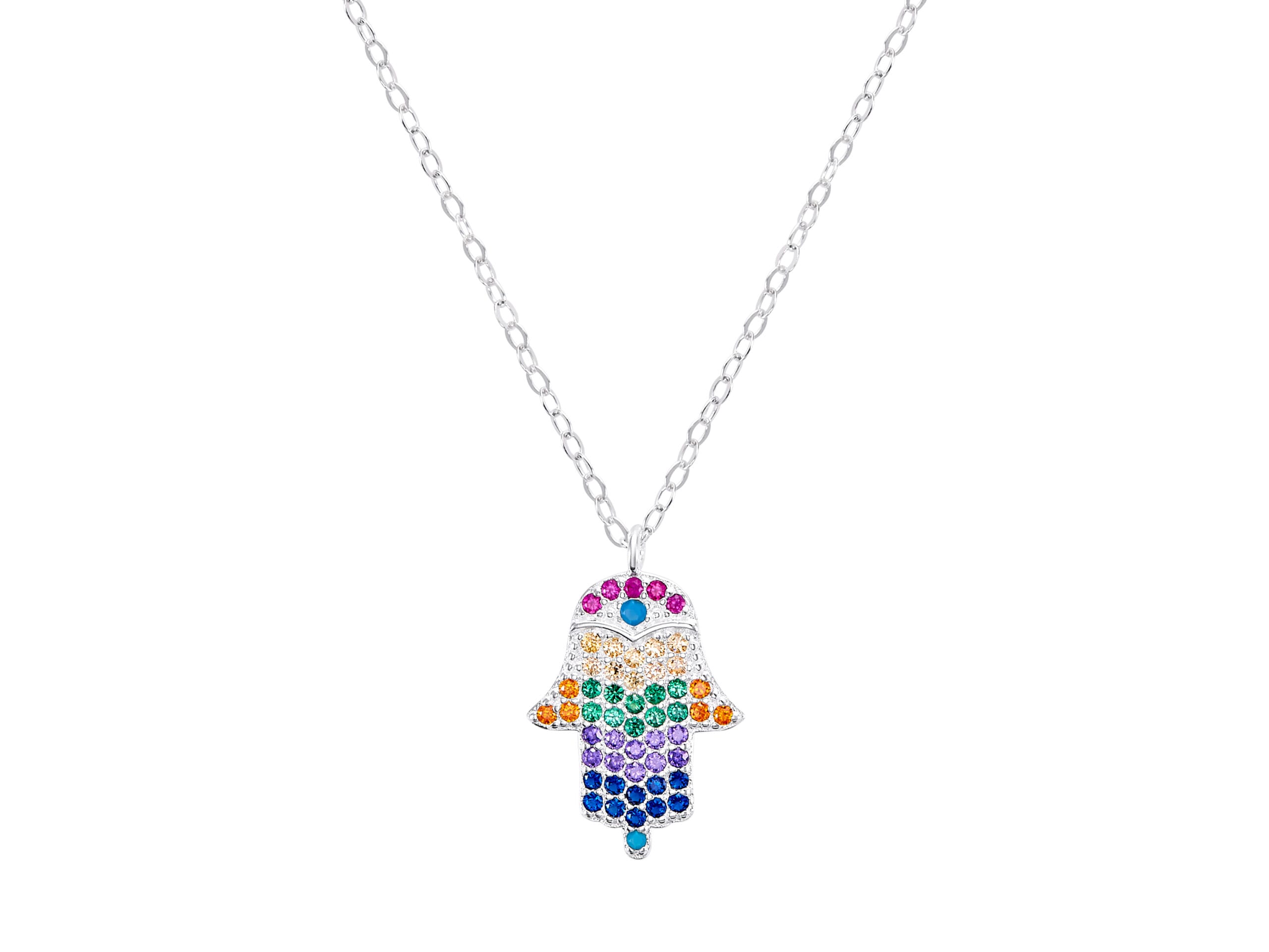 Gargantilla Mano de Fatima Microzirconias Multicolor