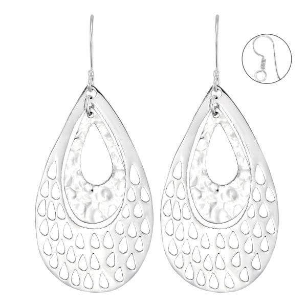 Aretes Ovalos Calados Lisos Diamantado