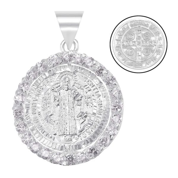 Dije Moneda San Benito y Zirconias