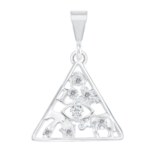 Dije Triangulo de la Suerte Zirconias Blanco