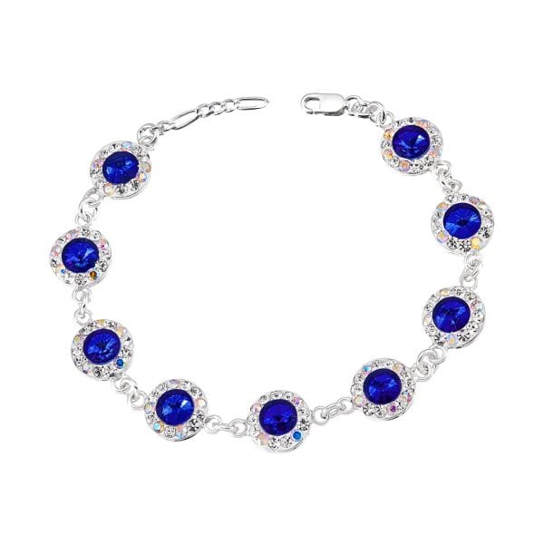 Pulsera Circulos Zirconia Azul Rey