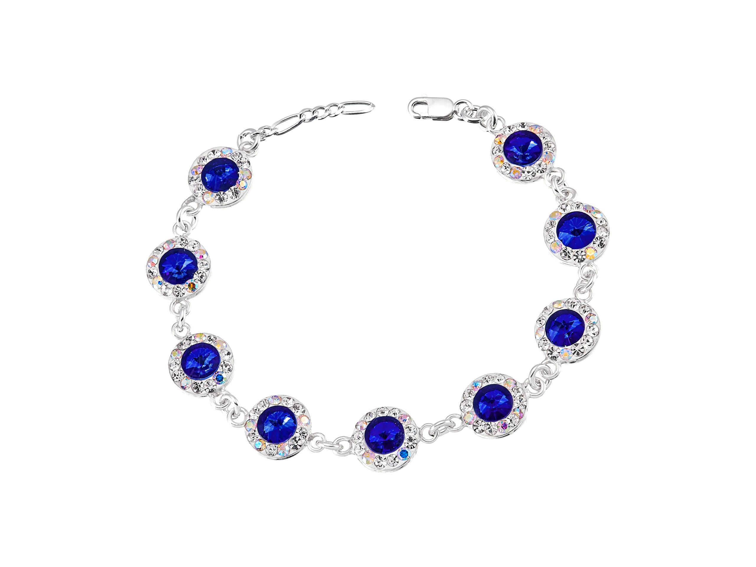 Pulsera Circulos Zirconia Azul Rey