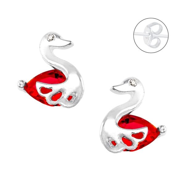 Aretes Sisne Zirconia