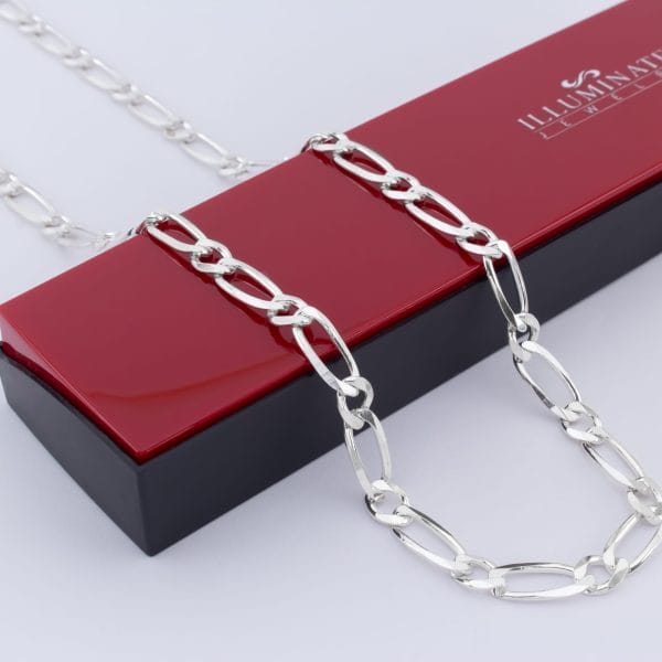 Cadena Figaro Grande y Chico Lisa 7mm