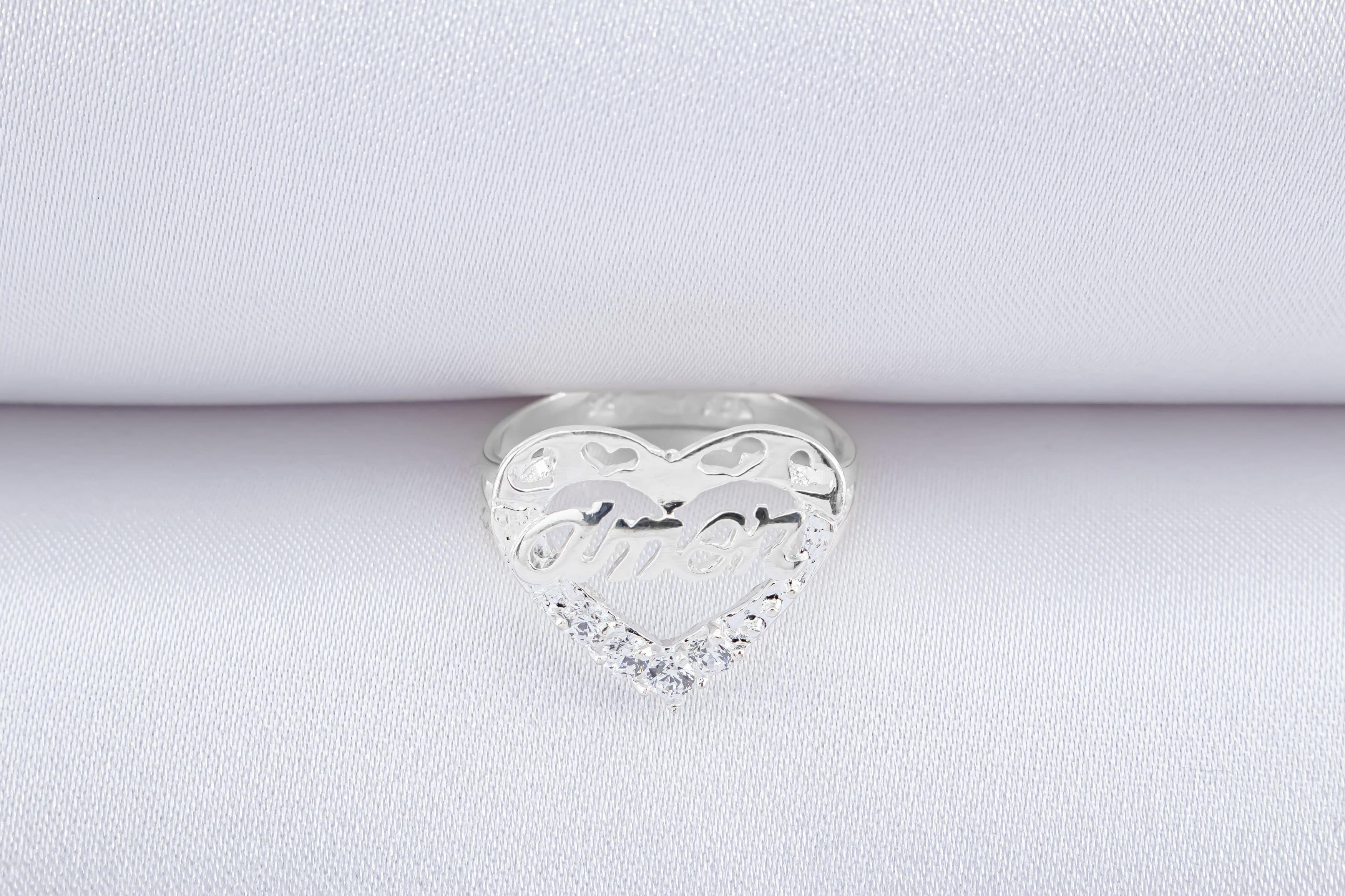 Anillo Corazon Amor Zirconia Blanco