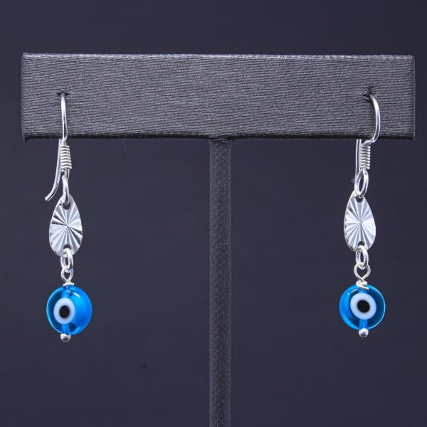 Aretes Ojo Azul y Gota Diamantada