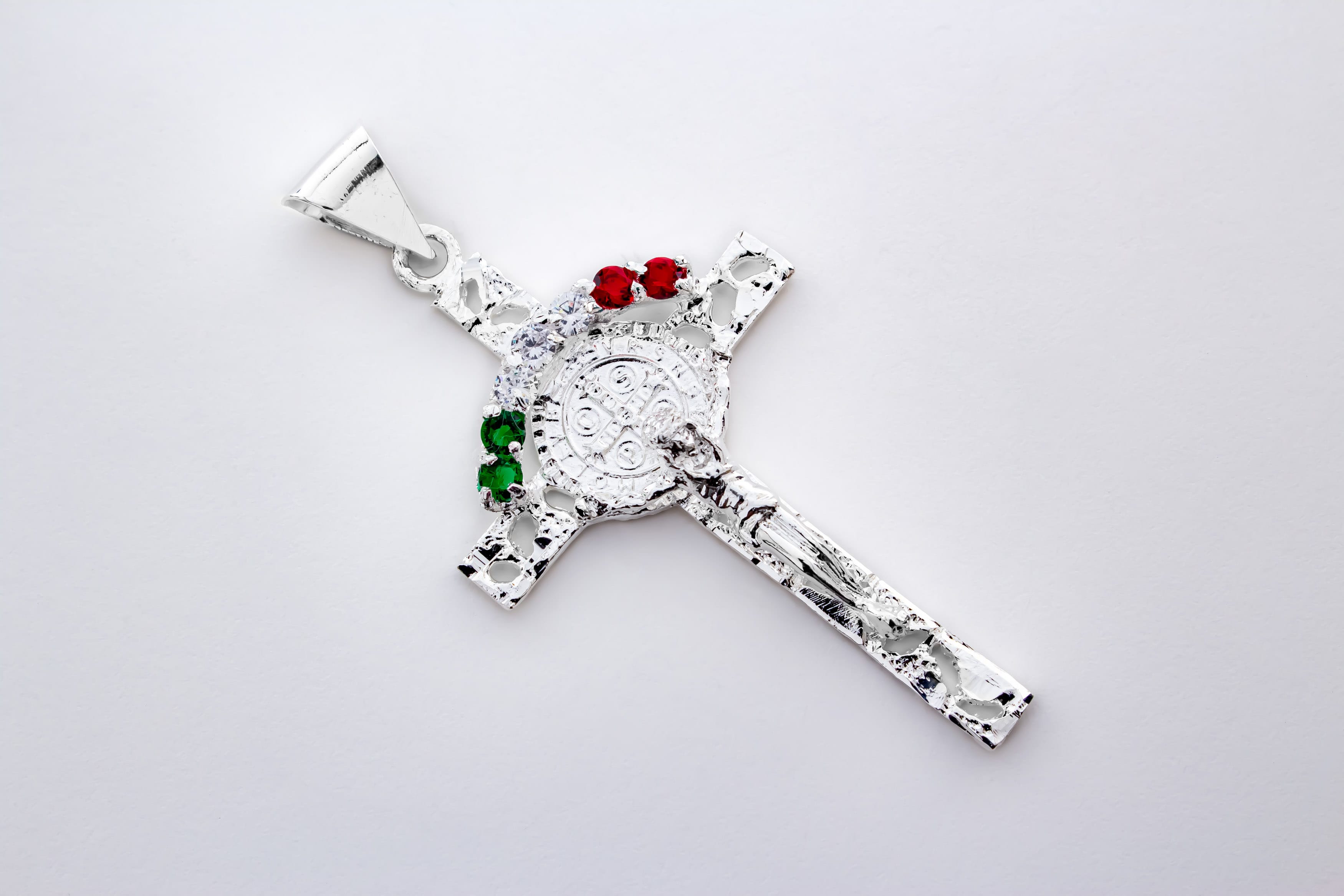 Dije Cruz San Benito Zirconias Multicolor - Imagen 2