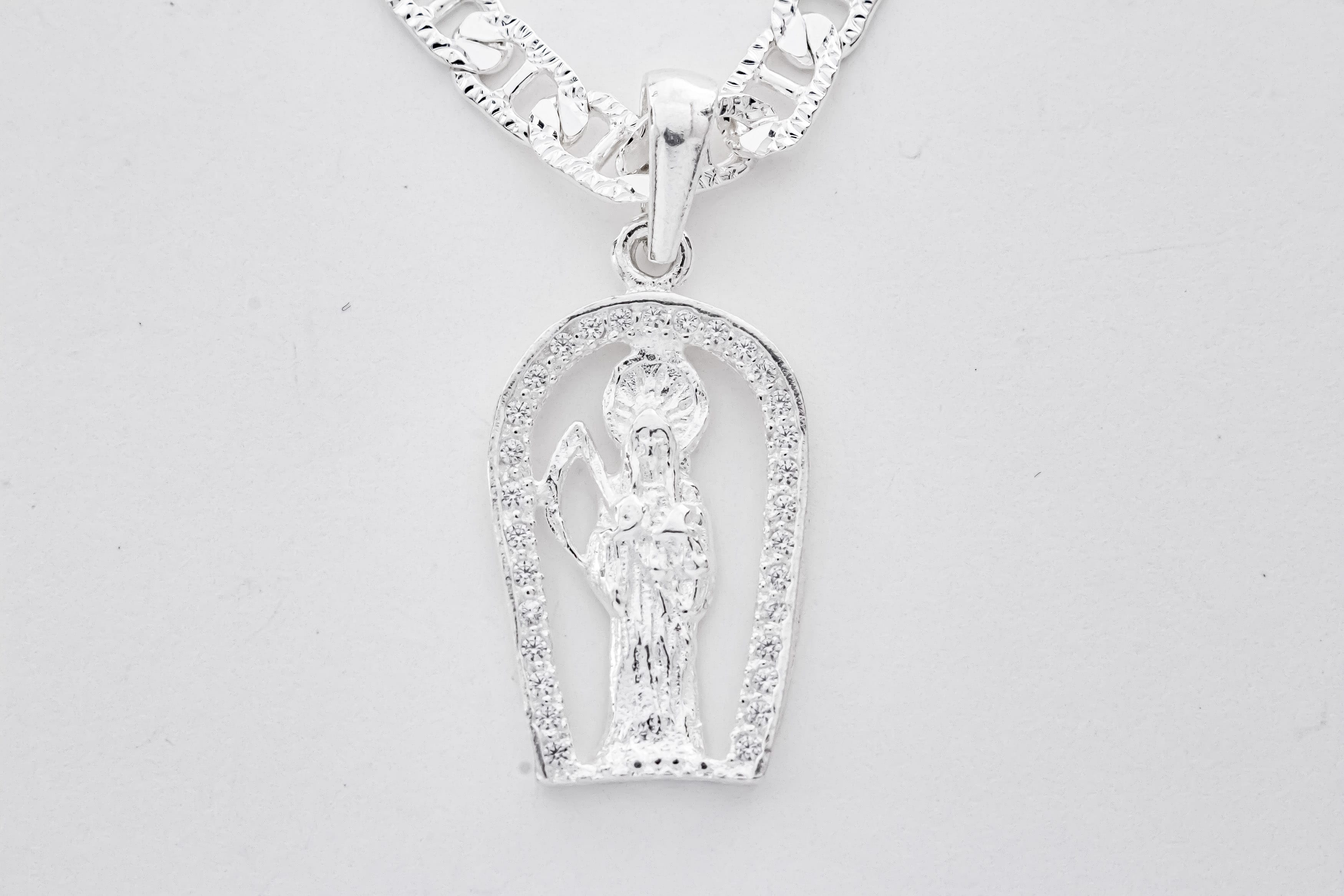Dije Santa Muerte Casa Con Zirconia - Imagen 3
