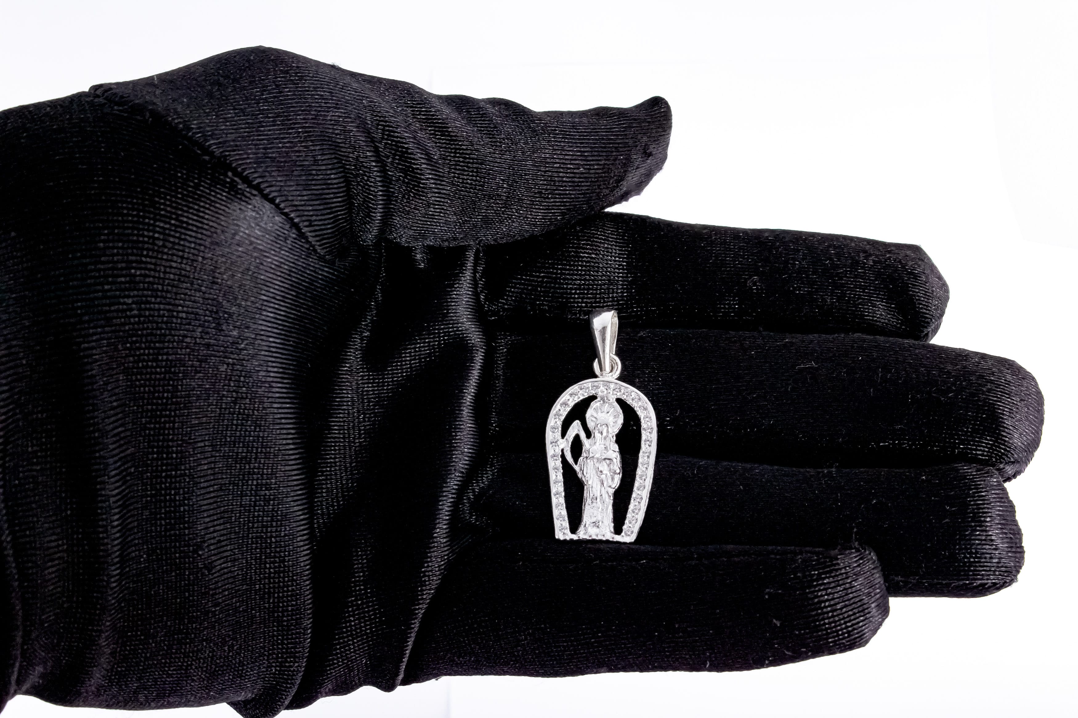 Dije Santa Muerte Casa Con Zirconia - Imagen 4