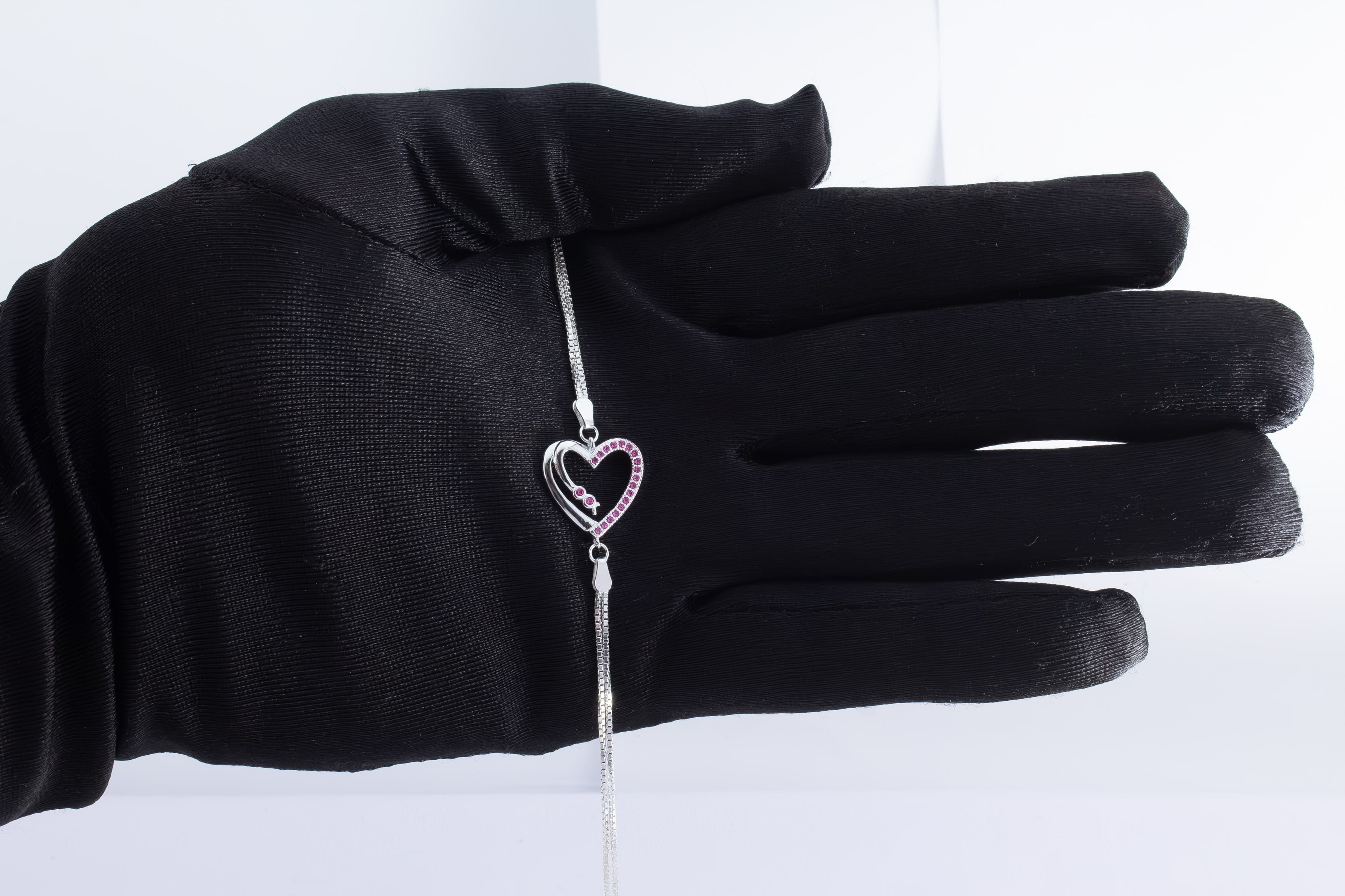 Pulsera Corazon Microzirconia Rosas - Imagen 4