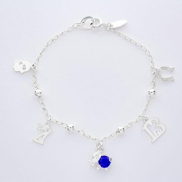 Pulsera de la Suerte Elefante Zirconia Azul