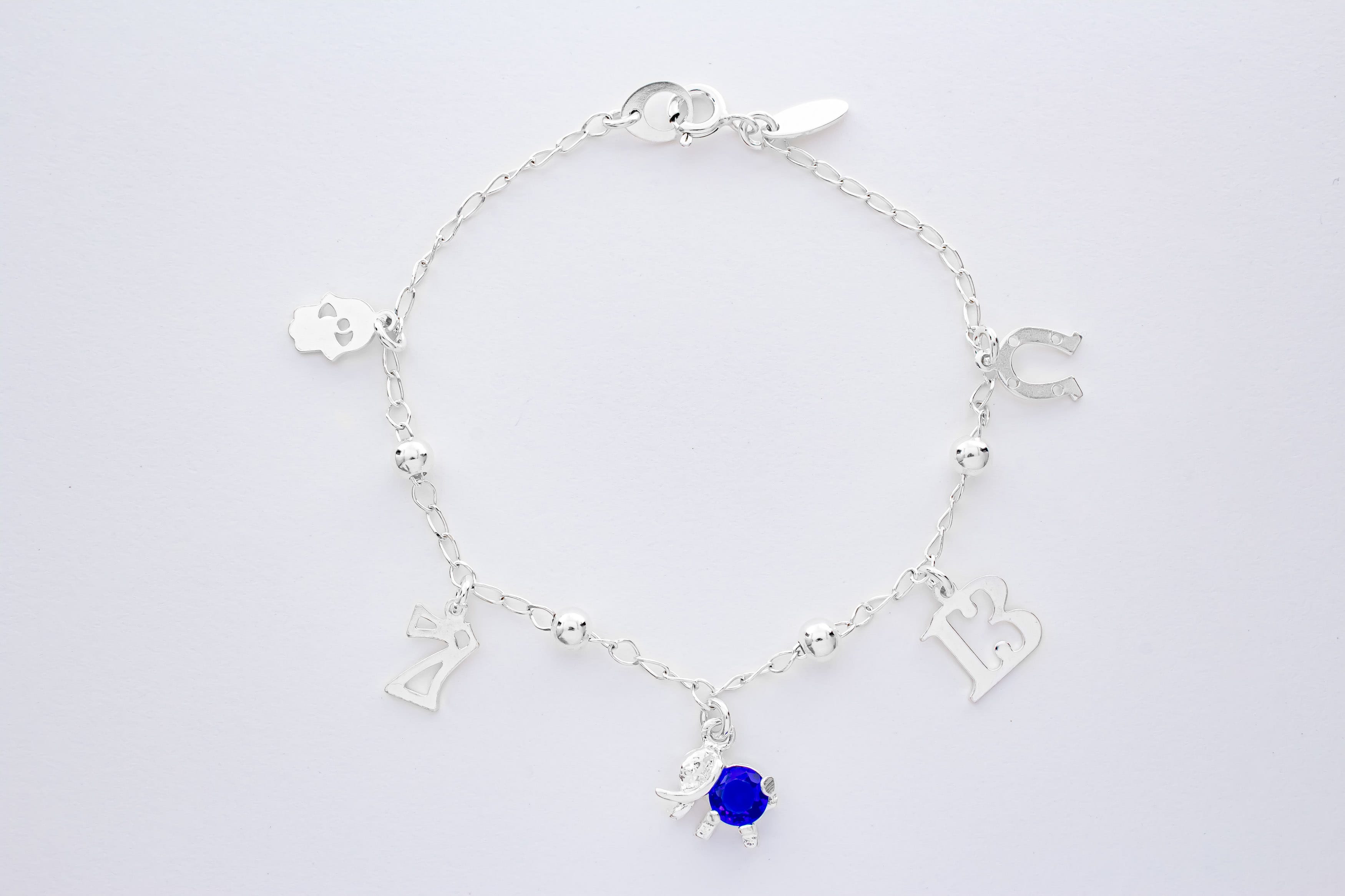 Pulsera de la Suerte Elefante Zirconia Azul
