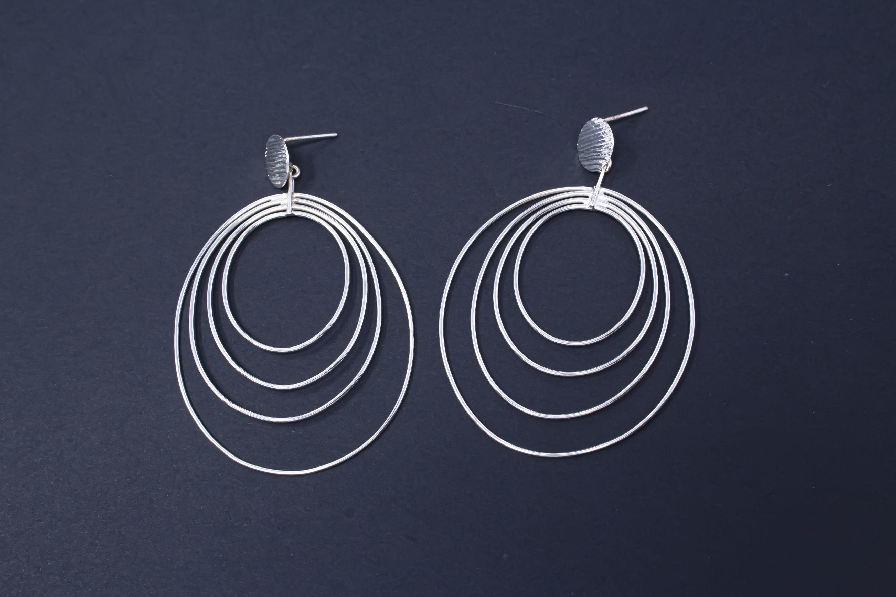 Aretes 4 Ovalos Lisos - Imagen 2