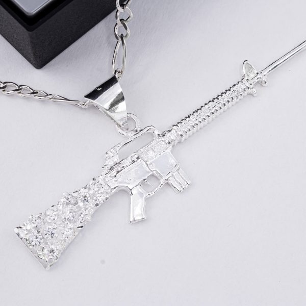 Dije Arma Larga Zirconias Blancas