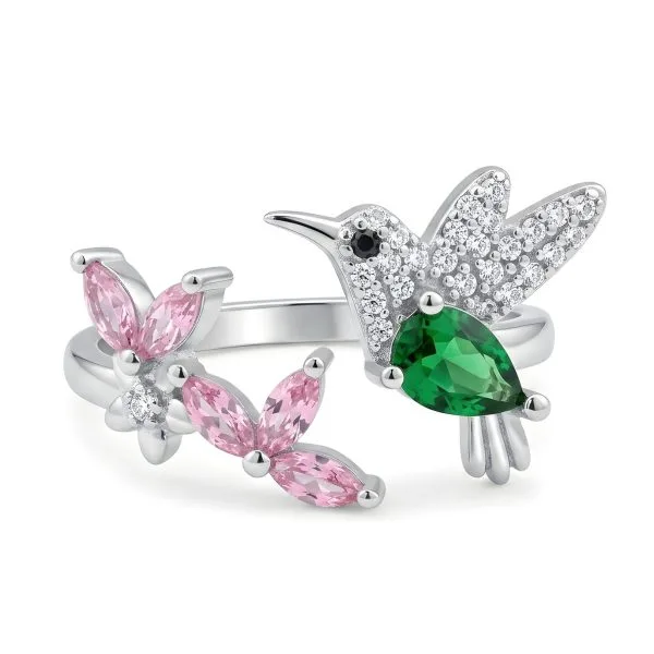 Anillo Colibri y Zirconias