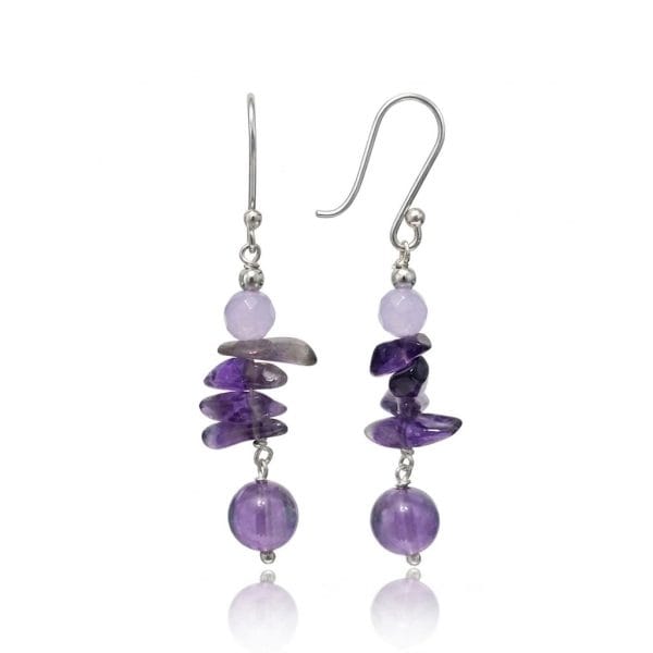 Aretes Piedras Naturales, Agata y Amatista
