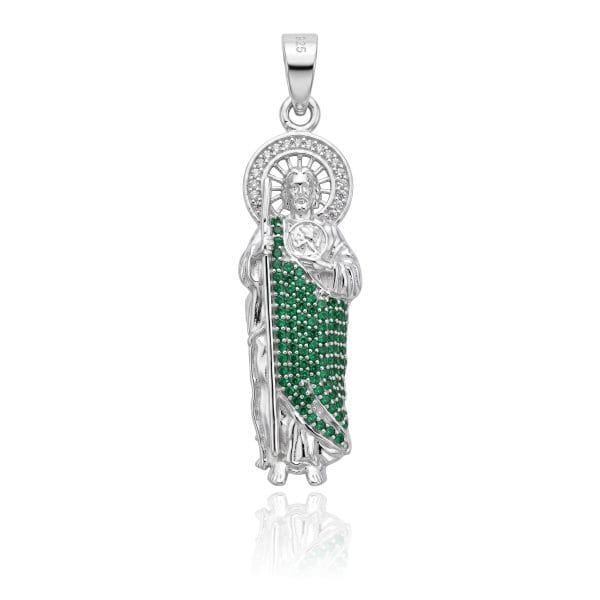 Dije San Judas Zirconias Verde