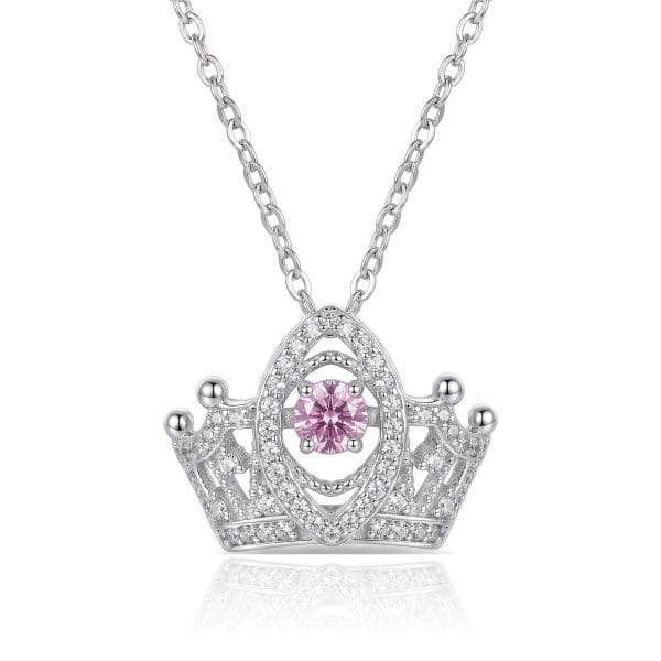 Gargantilla Corona Zirconia Rosa