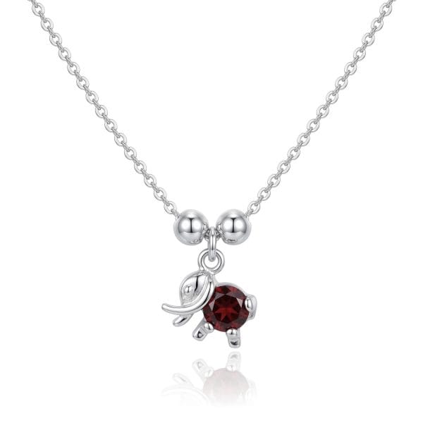 Gargantilla Elefante Zirconia Roja