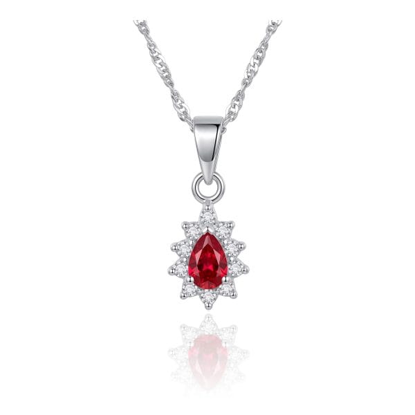 Gargantilla Ovalo Zirconia Rojo