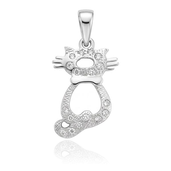Dije Gato Microzirconias Blancas