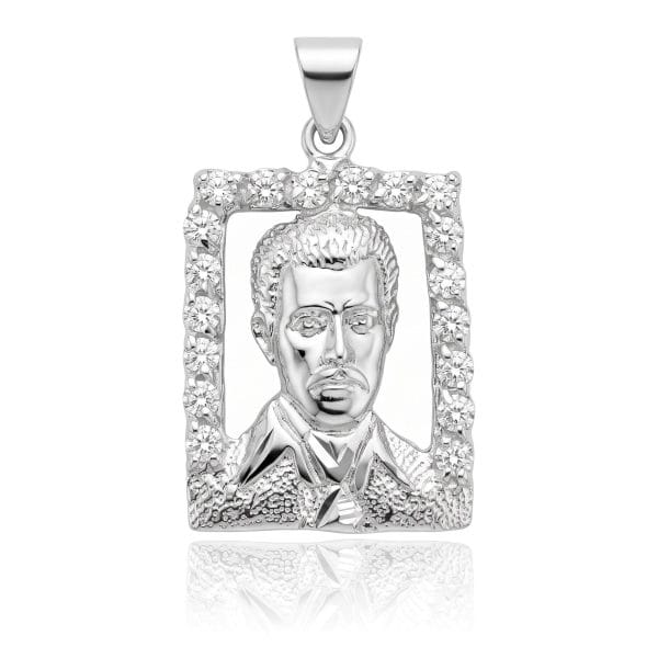 Dije Malverde Zirconias Blancas