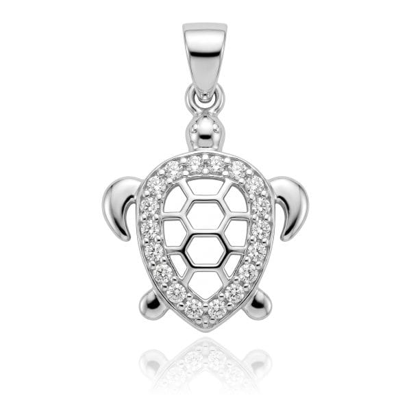 Dije Tortuga Microzirconias Blancas