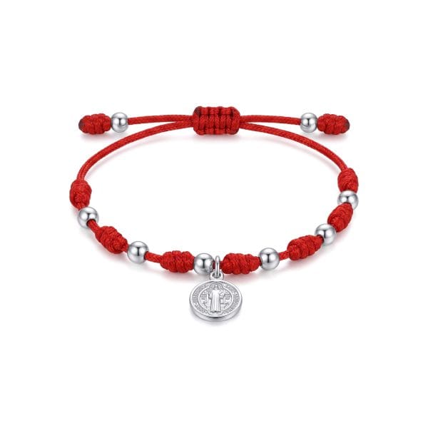 Pulsera 7 Nudos Hilo Rojo y San Benito