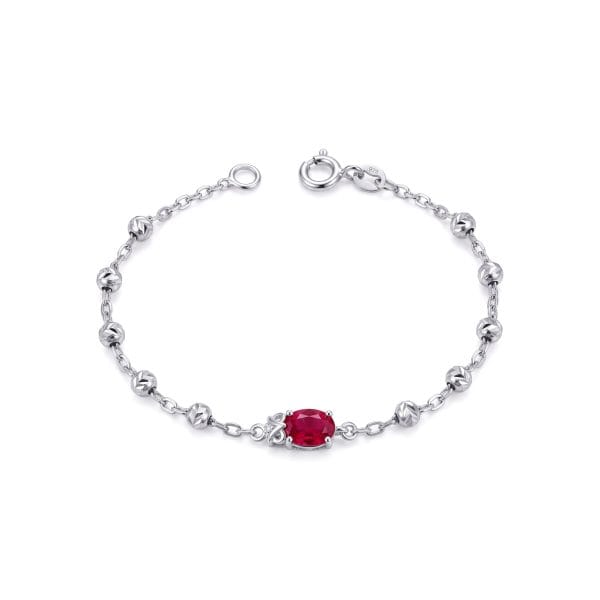 Pulsera Búho Rojo y Bolas Diamantadas