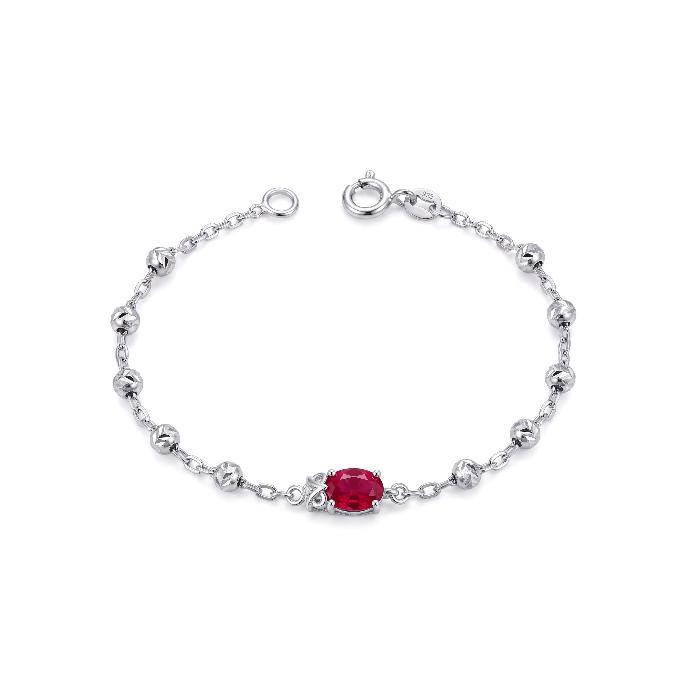 Pulsera Búho Rojo y Bolas Diamantadas