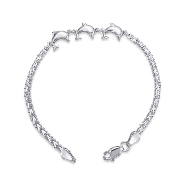 Pulsera Espiga y 3 Delfines Lisos