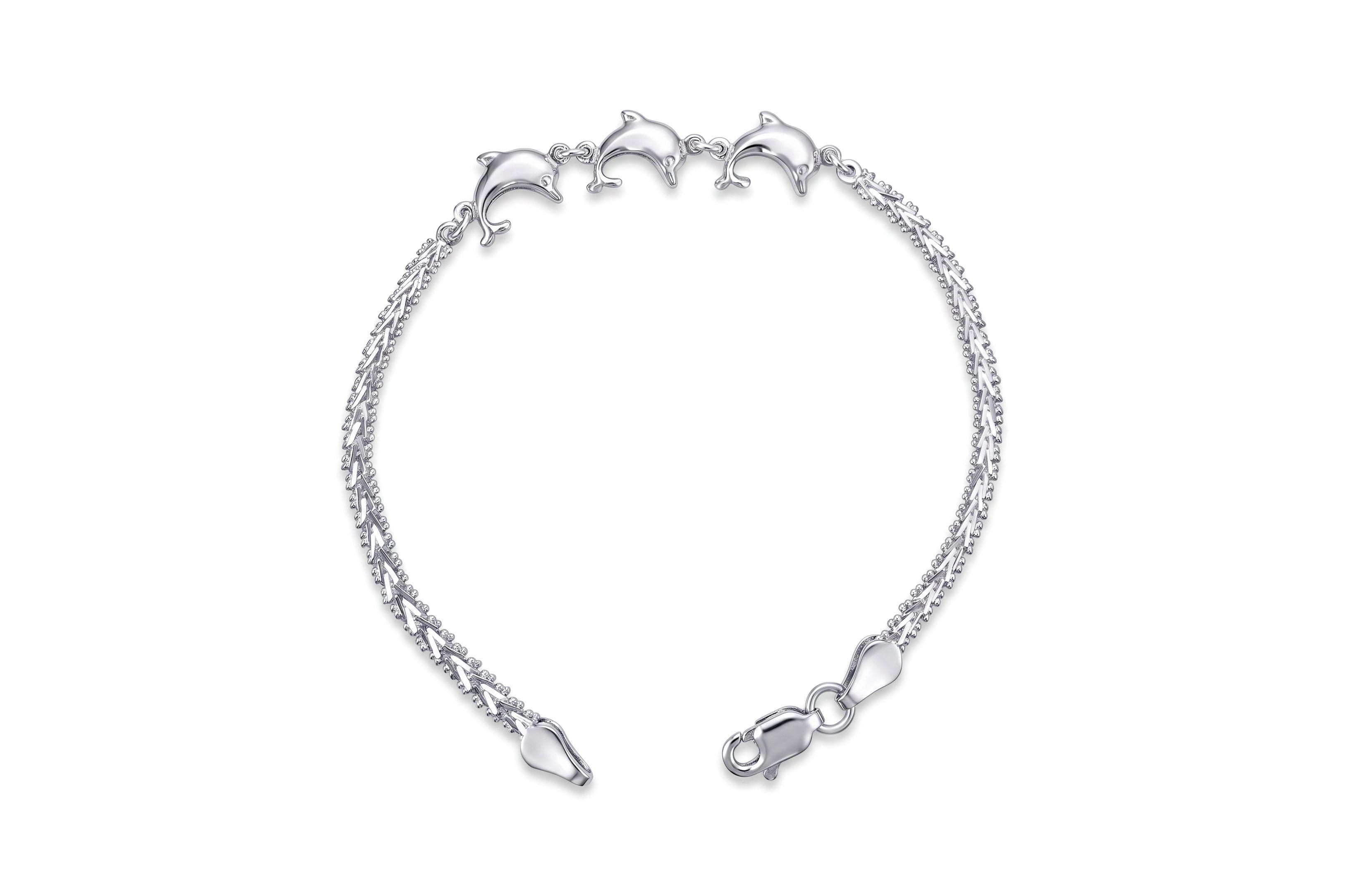 Pulsera Espiga y 3 Delfines Lisos