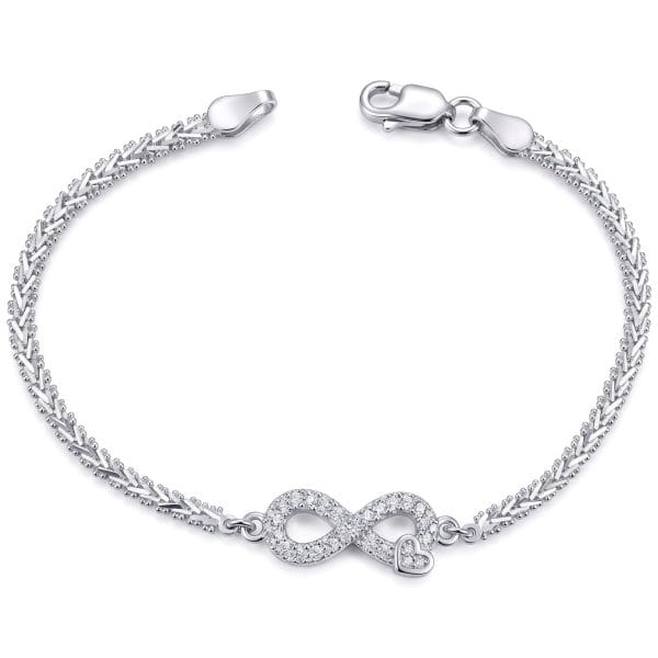 Pulsera Espiga, Infinito, Corazón y Zirconias
