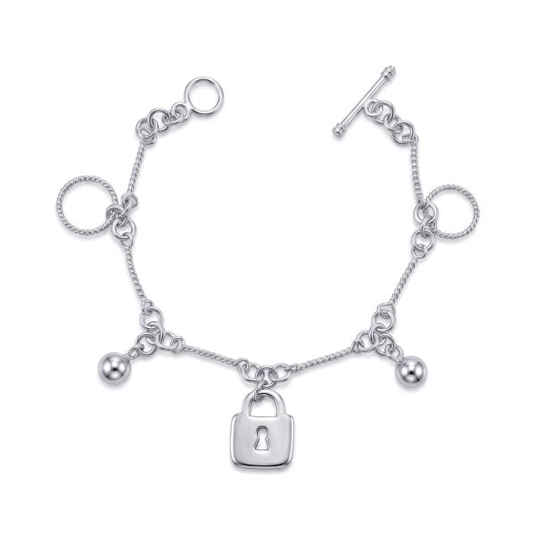 Pulsera Torsal Colgantes Bola y Candado