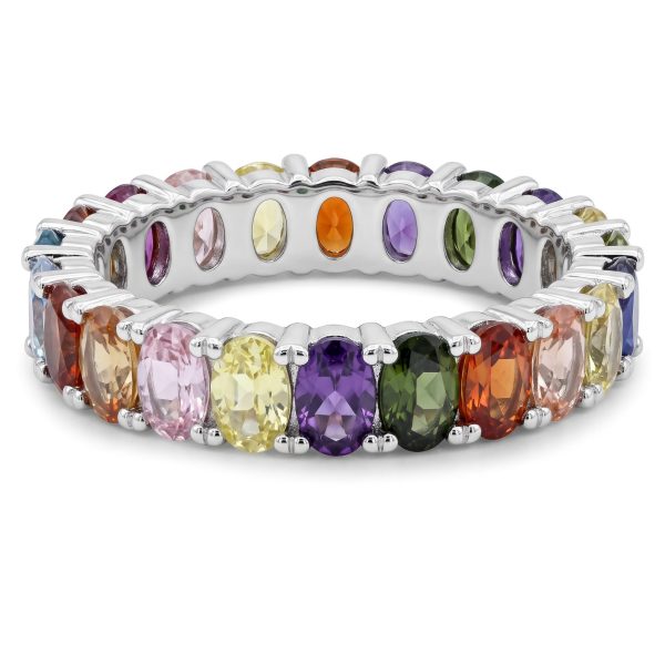 Anillo Envuelto Ovalos Zirconias Multicolor
