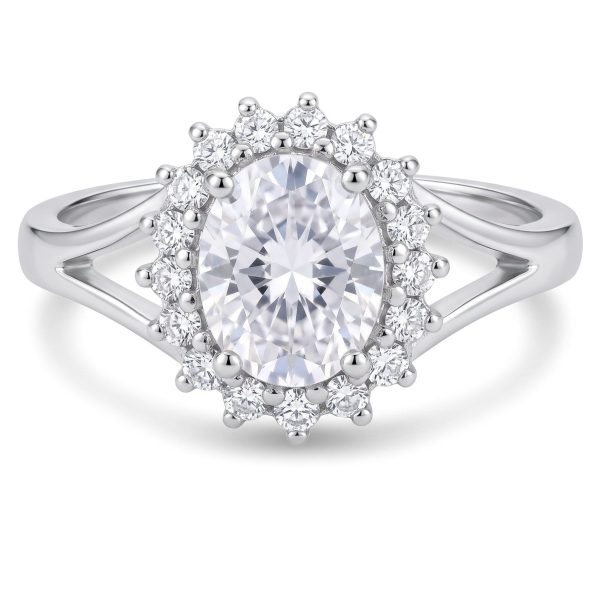 Anillo Ovalo Zirconia Blanca Grande