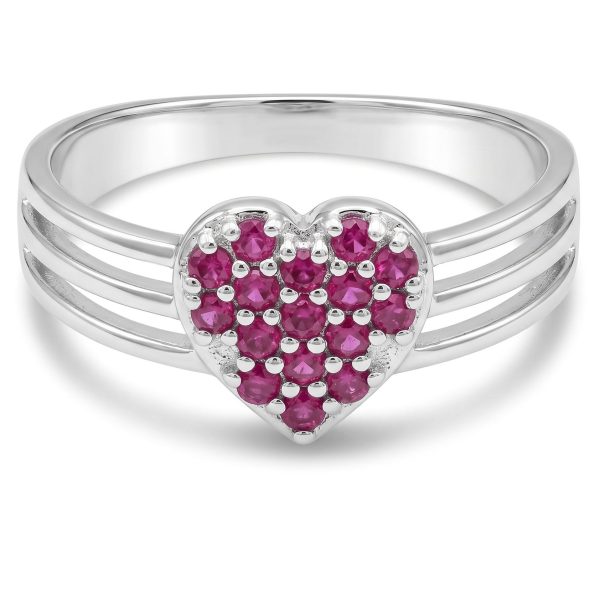 Anillo Corazon Zirconias Fuccia