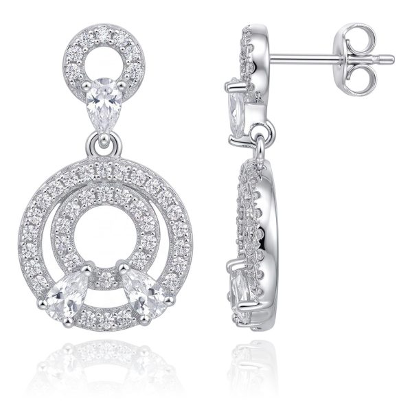 Aretes Círculos 2 Zirconias Blancas