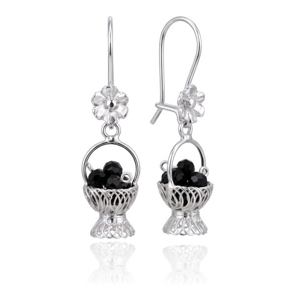Aretes Canasta Filigrana y Chaquiras