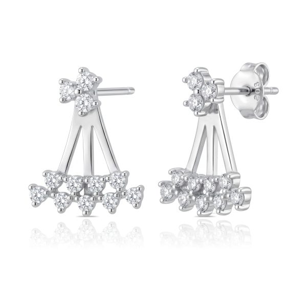 Aretes Trébol y Zirconias Blancas