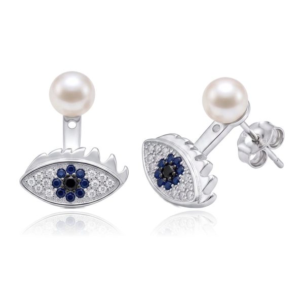 Aretes Ojo Zirconias y Perla
