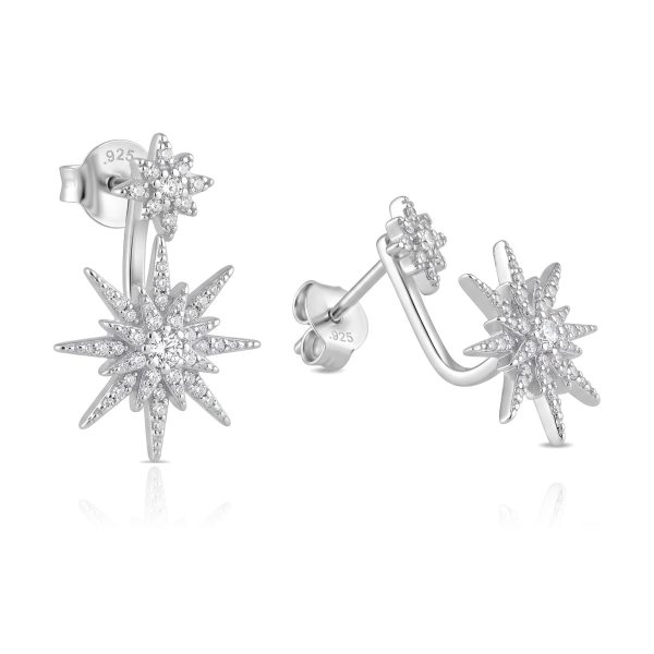 Aretes Flor Snowflakes Zirconias